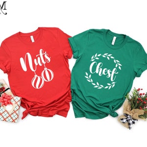 CHEST NUTS CHESTNUTS, Matching Christmas Shirt, Funny Matching Couples Christmas Shirts ,Holiday Matching Shirt,Matching Christmas Party Tee