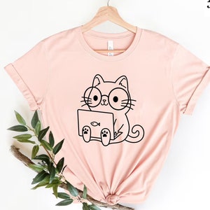 Nerd Cat Shirt, Funny Cat Shirts, Funny Cat Shirt, Cat Lover Gift for Women, Gifts for Cat Lovers, Cute Cat Shirt for Woman, Pretty Tee.