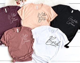 Bachelorette Party Shirt, Bridesmaid Shirt, Custom Wedding Tee, Maid of Honor Shirt, Mother Grandmother of the Bride Tee, Bridal Party Shirt