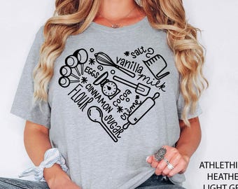 Bakery Heart Shirt, Baking Lover Shirt, Baking T-shirt, Baker Shirts, Baking Gifts, Baking Gifts for Her, Love Baking, Bakery Gifts