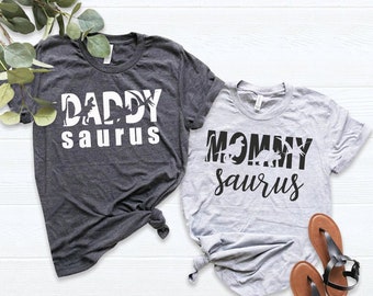 Mommy Saurus Shirt, Dinosaur Family Shirts, Daddy Saurus T-Shirt, Dinosaur Shirt Tee, Gift for Daddy Mommy, Family Matching T-Shirts,