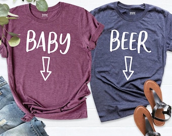 Pregnancy Announcement Shirt, Baby Belly Shirt, Beer Belly Shirt, Pregnancy Reveal Shirts, Matching Shirts, Mommy To Be, Not A Beer Belly