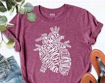 Nursing School Shirt, Nursing Student Shirt, School Spirit Shirts, Nursing Gifts, Anatomical Heart, School Nurse Shirt, Nurse Funny Shirt