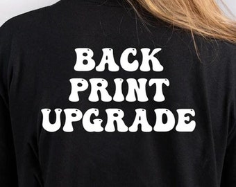 Backside Text Upgrade, Back Print , Back Print Upgrade, Backside