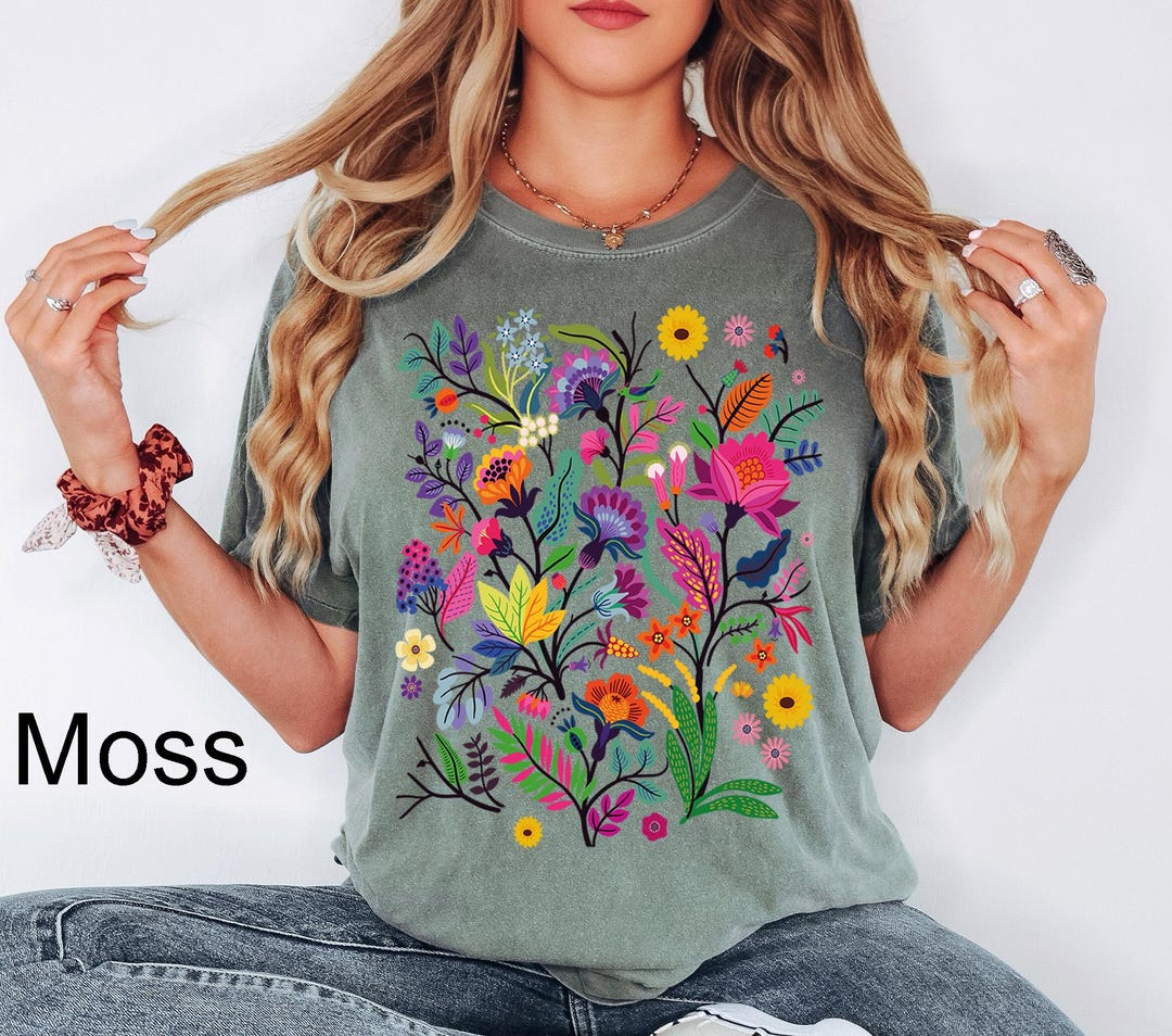 Comfort Colors® Wildflower Shirt, Wild Flowers Shirt, Floral Shirt ...