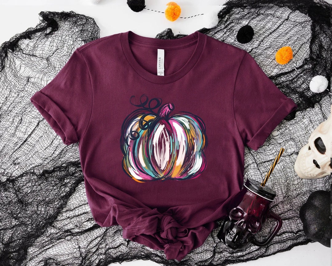 Watercolor Pumpkin T-shirt, Colorful Pumpkin Shirt, Watercolor Pumpkins ...