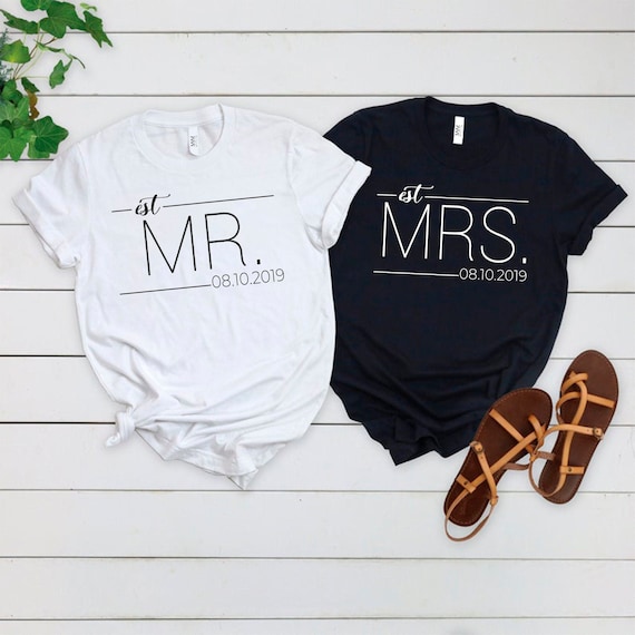 Mrs. Established 2019 Shirt For Women Wedding Honeymoon Est. Mrs. Established 2019 Shirt For Women Wedding Honeymoon Est.