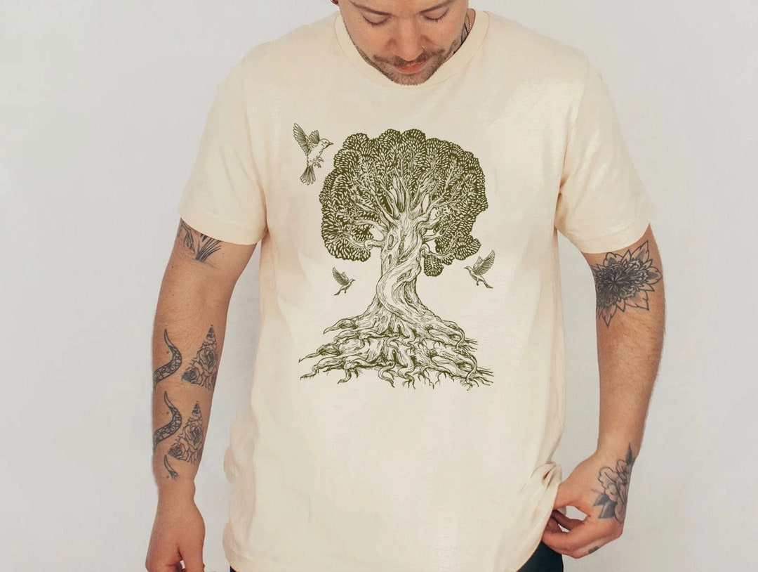 Tree Shirt, Gnarled Tree Tshirt, Men's Graphic Tee, Tree of Life Shirt