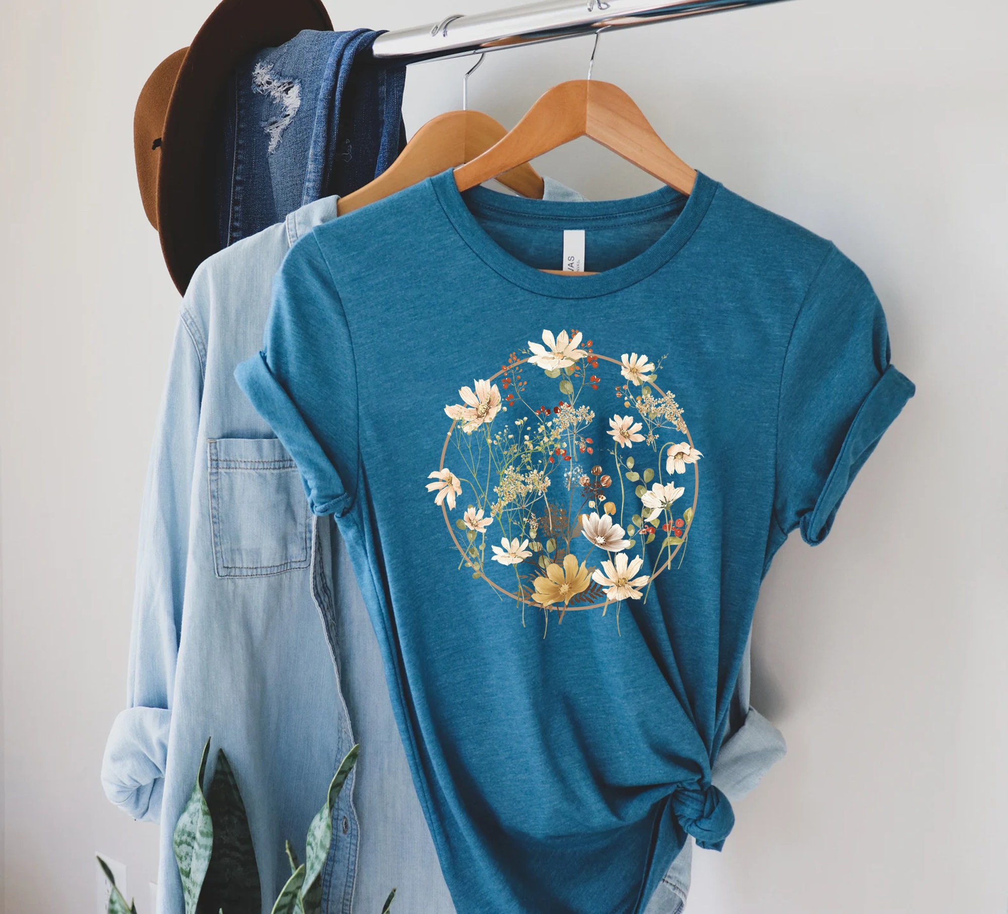 Discover Flower Shirt, Gift For Her, Flower Shirt Aesthetic, Floral Graphic Tee, Floral Shirt, Flower T-shirt, Wild Flower Shirt, Wildflower T-shirt