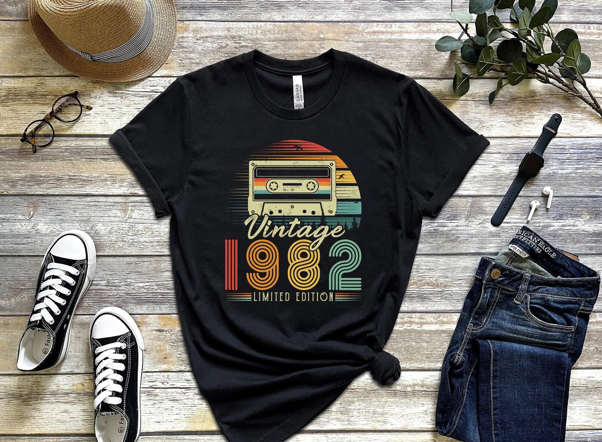 MsMDesignUsa 41st Birthday Shirt Gift, 1982 Cassette Shirt, Vintage 1982 Shirt, Best of 1982 T-Shirt, 40 Years of Being Awesome, Hello Forty Shirt, 1982 MsMDesignUsa 41st Birthday Shirt Gift, 1982 Cassette Shirt, Vintage 1982 Shirt, Best of 1982 T-Shirt, 40 Years of Being Awesome, Hello Forty Shirt, 1982