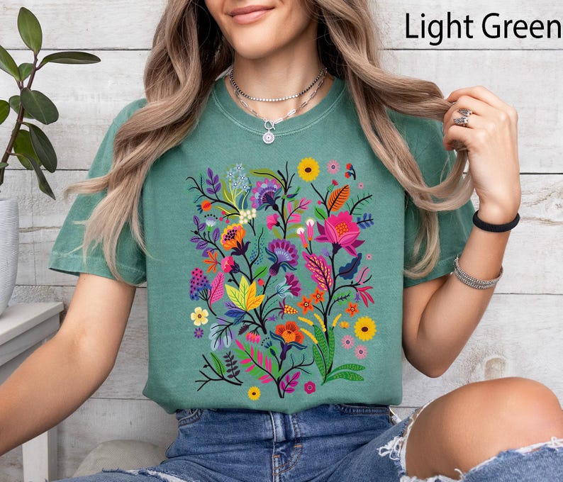 Comfort Colors® Wildflower Shirt, Wild Flowers Shirt, Floral Shirt ...