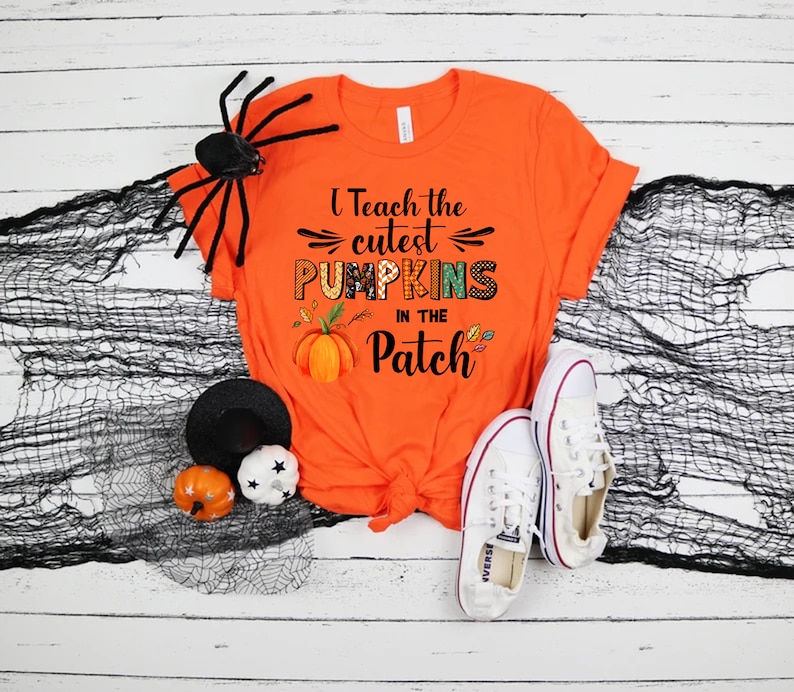 Fall Teacher Shirts Halloween Teacher Shirt Pumpkin Teacher - Etsy