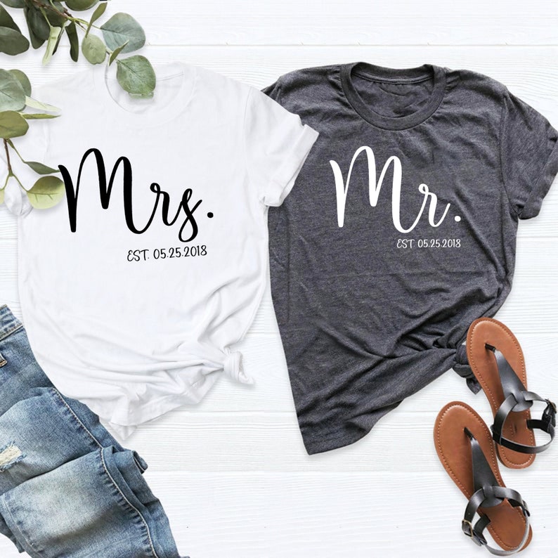 Custom Comfort Colors® Hubby Wifey Shirt, Personalized Engagement T
