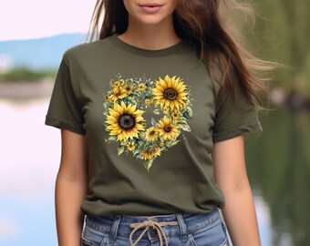 Sunflower - Sunflower Shirt, Floral Tee Shirt, Flower Shirt