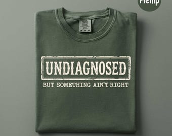 Comfort Colors® Undiagnosed But Something Ain’t Right Shirt Funny Sarcasm Humor Tee Relatable Quote Shirt Casual Comfy Outfit Gift