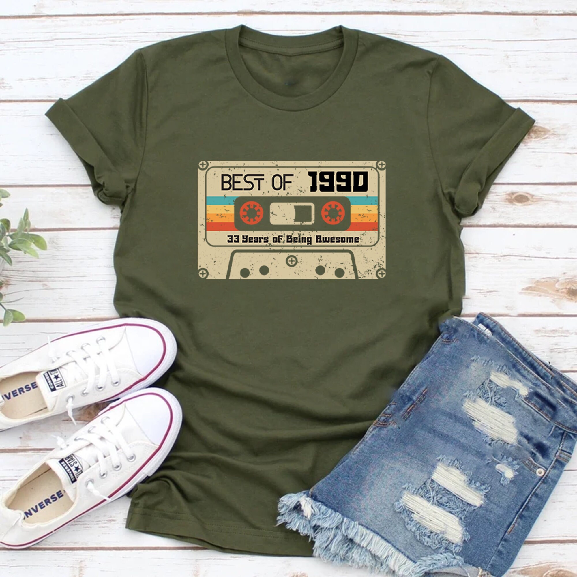 Vintage 1990 Shirt, 35th Birthday Gift For Women, 1990 Retro Shirt, 35th Birthday Woman,35th Birthday Gift For Men,33rd Birthday Best Friend