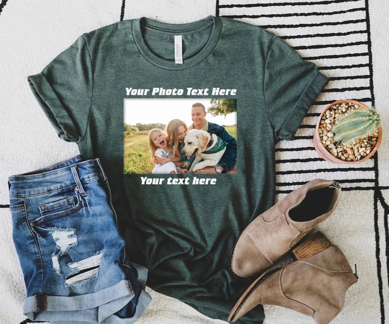 Your Photo Shirt, T-shirt Picture, T-shirt Photo, Custom T-shirt Picture Women, Custom T-Shirt Graphic, Your Photo and Any Text, Tee T-shirt zdjęcie 7