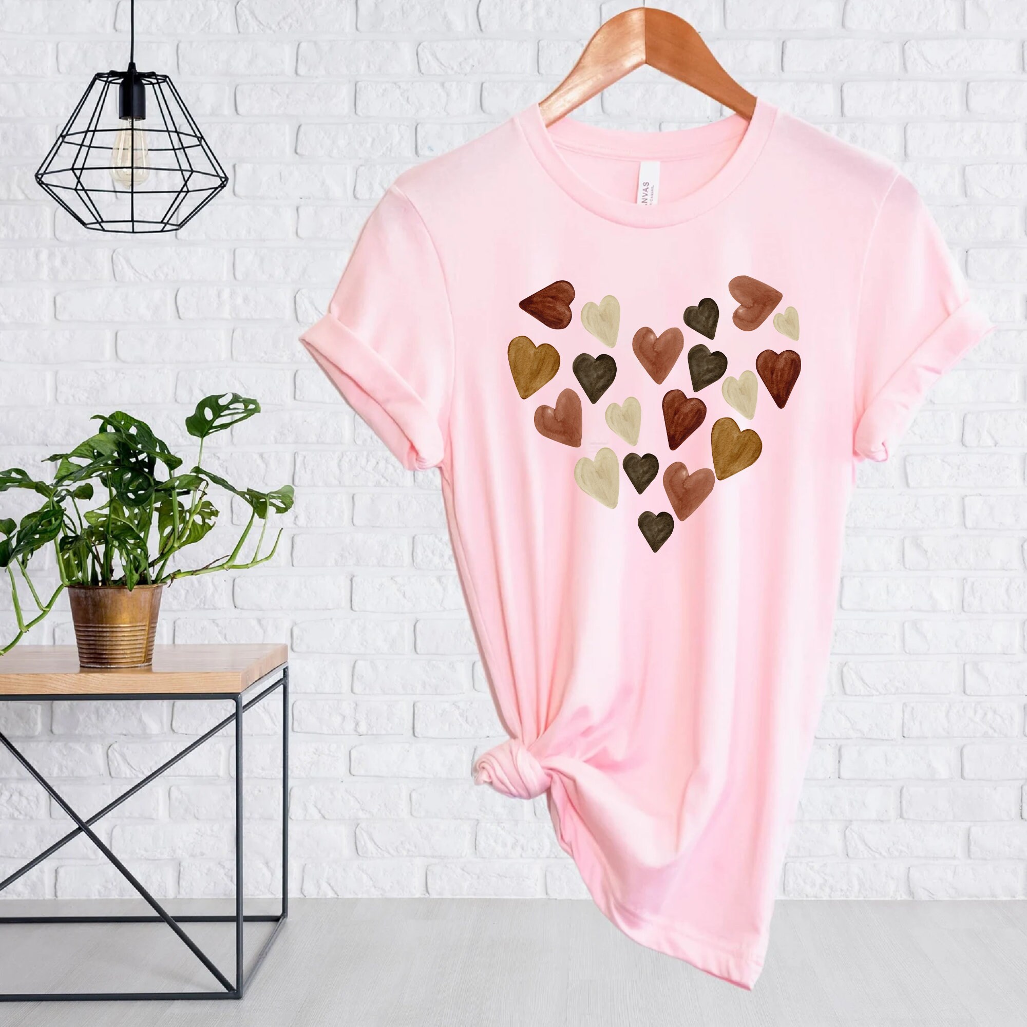 Artsy Melanin Skin Tone Kindness Watercolor Hearts Soft - Etsy