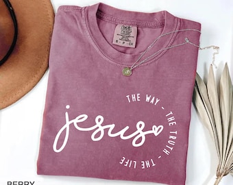 Comfort Colors® Religious Shirt, Jesus Shirt, Christian Comfort Retro Shirt, Bible Verse Shirt, Faith Based Shirt, Womens Christian T-shirts