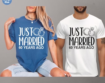 60th Wedding Anniversary Shirts, 60th Wedding Shirt, Married 60 Years, Mom Dad Mother Father Gift, 60th Anniversary Gift T Shirt,Couples Tee