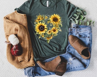 Sunflower - Sunflower Shirt, Floral Tee Shirt, Flower Shirt