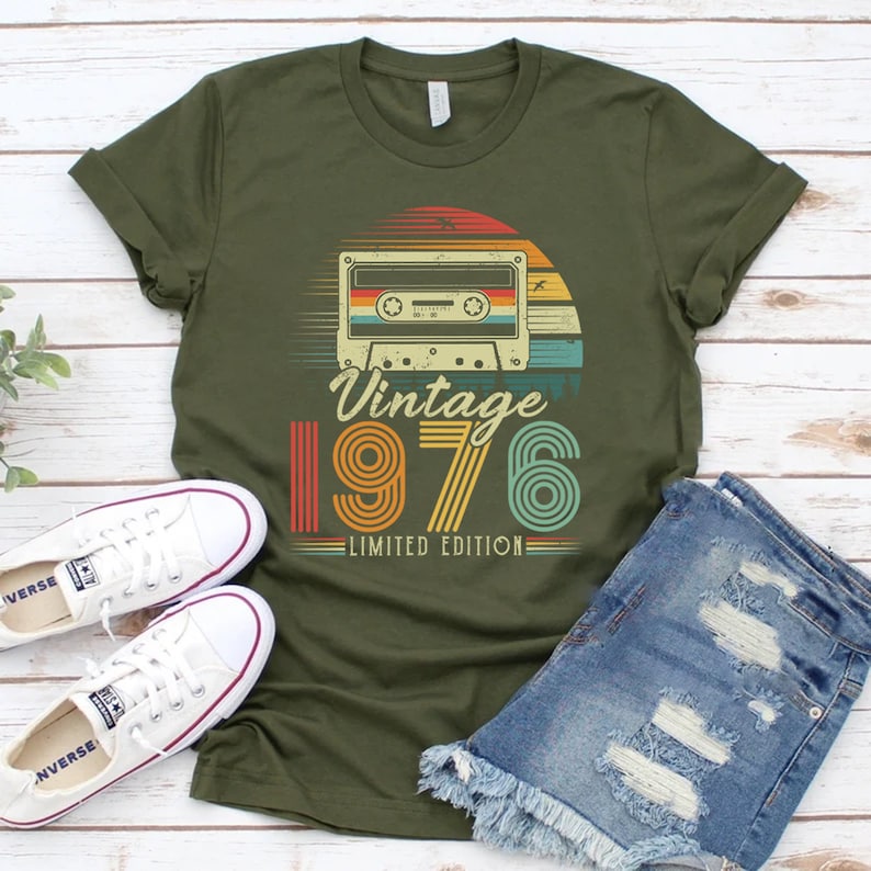 50th Birthday Gifts Shirt, Vintage 1976 Birthday Shirt, 50th Birthday Shirts, 50th Birthday Gifts for Men, 50th Birthday Gifts for Women Tee image 8