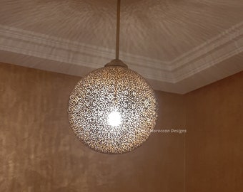 Handmade Moroccan Pendant Light – Brass Hanging Lamp – Moroccan Ceiling Chandelier – Boho Lighting Decor .