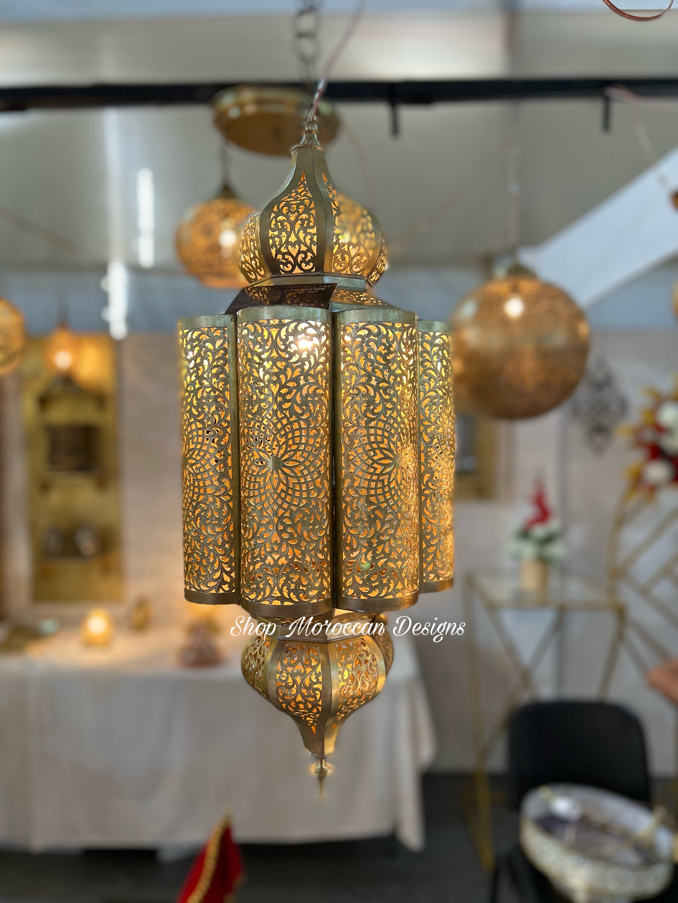 Moroccan Brass Pendant Lamp: Handmade Ceiling Light Fixture - Etsy, image size:2251x3000