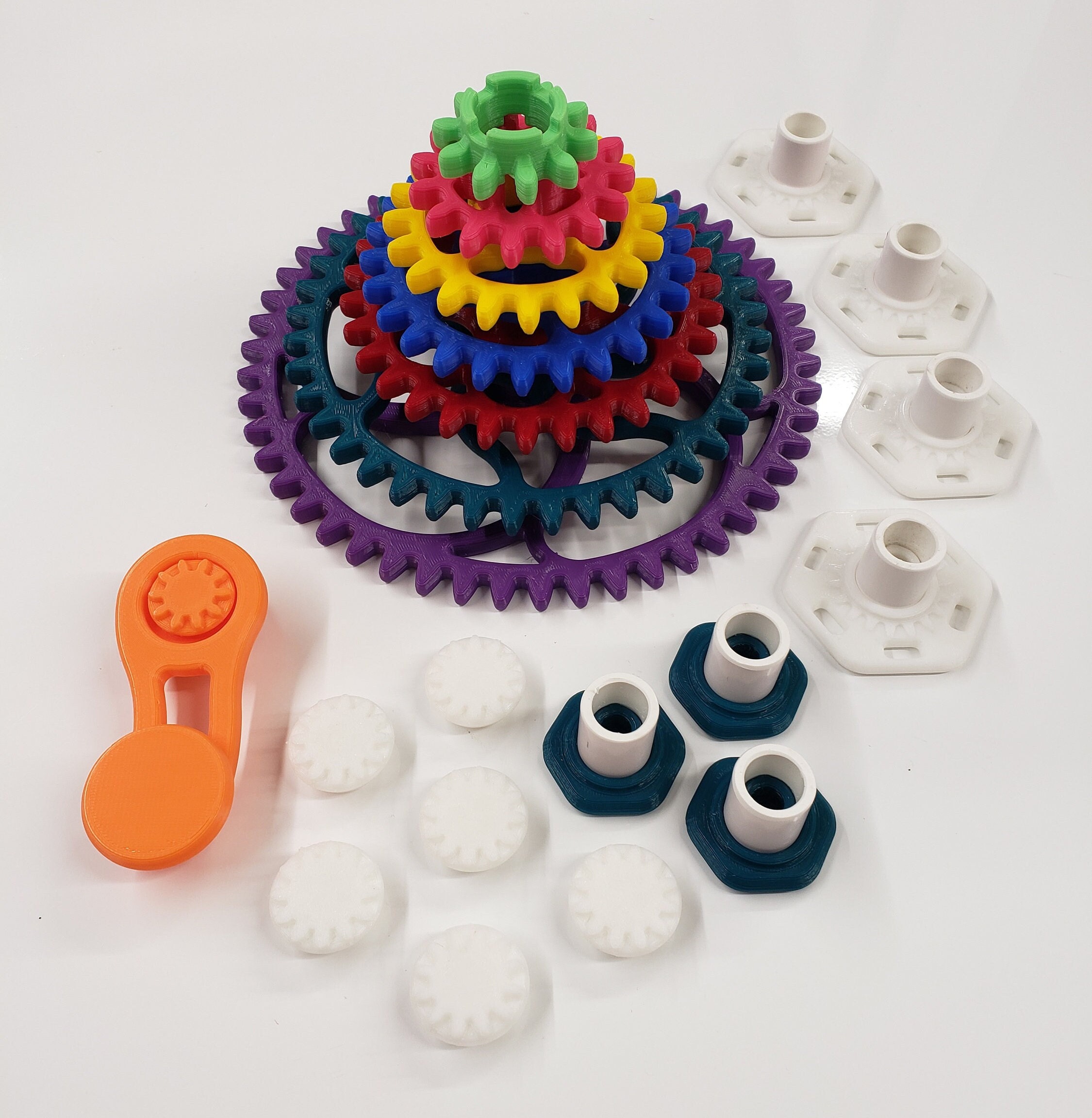 7 Large Mounted Gears and Base Etsy