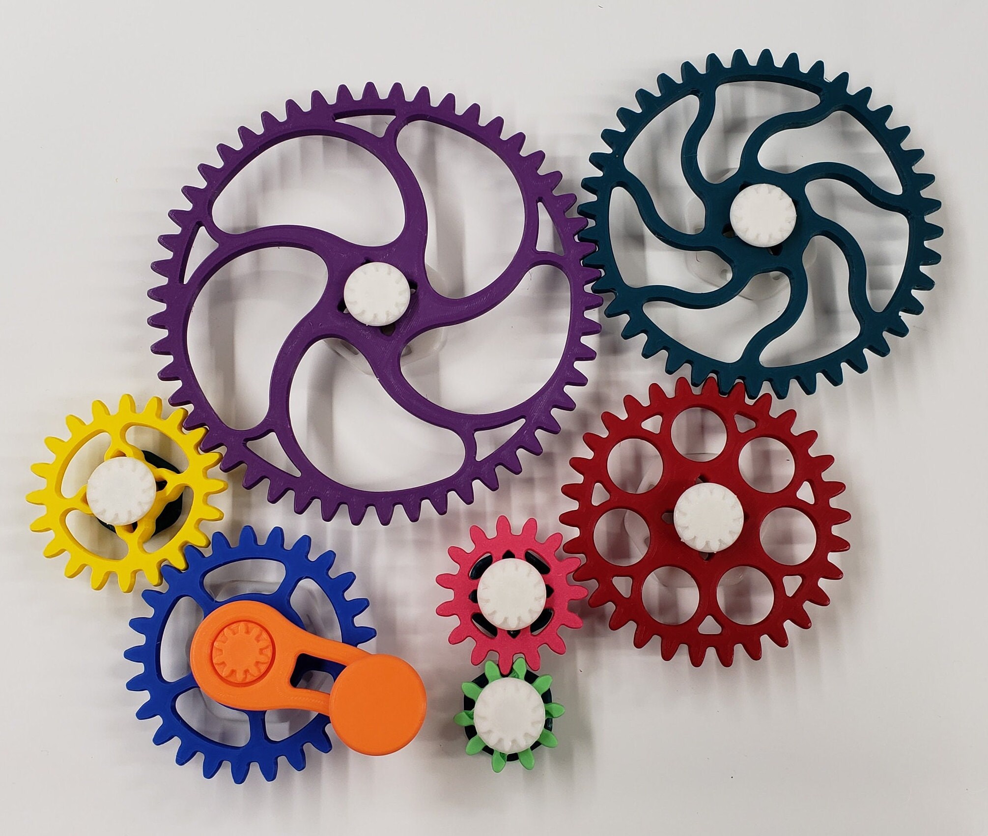 7 Large Mounted Gears and Base Etsy