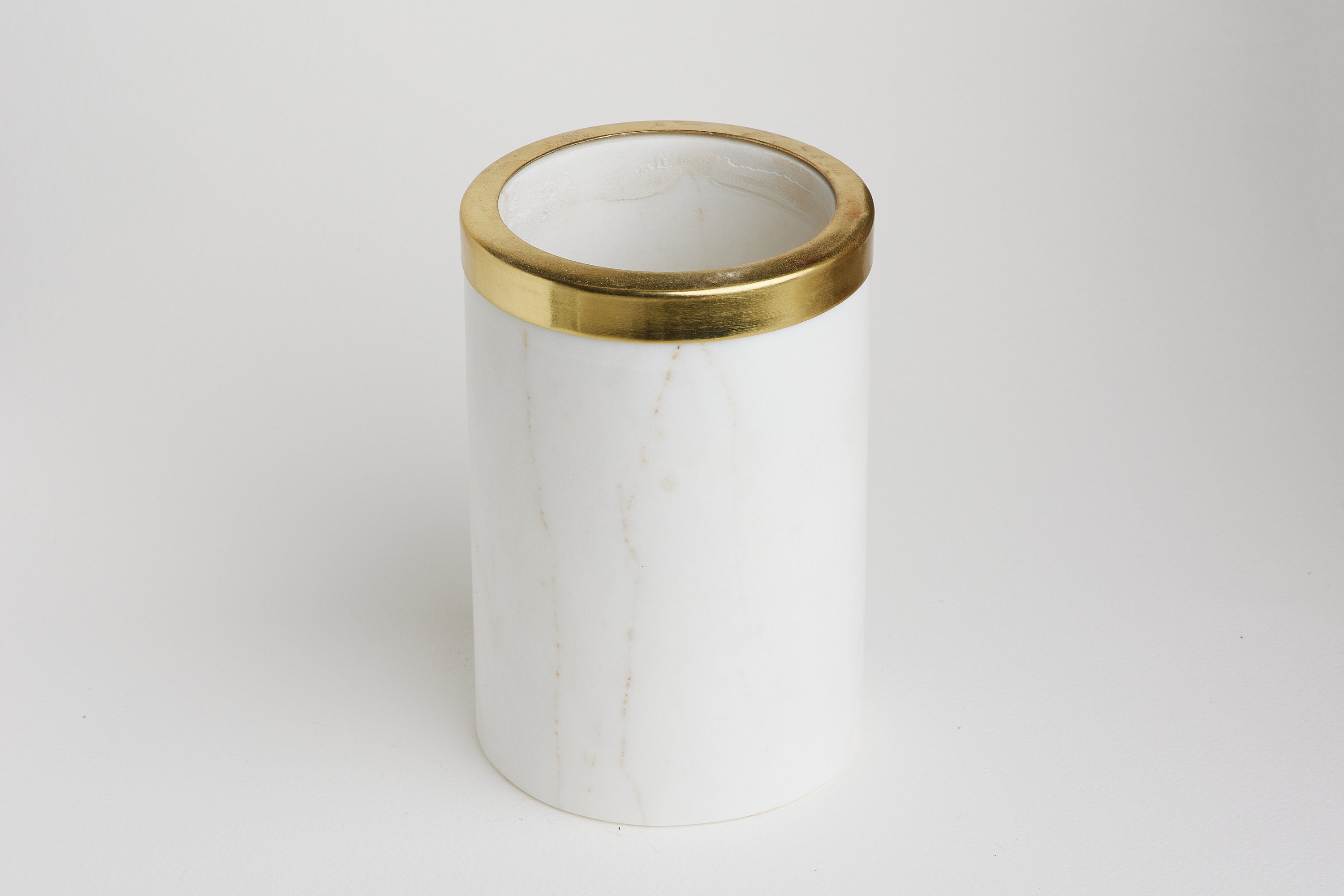 Stylish White Marble Utensil Holder With Brass Rim. Etsy UK
