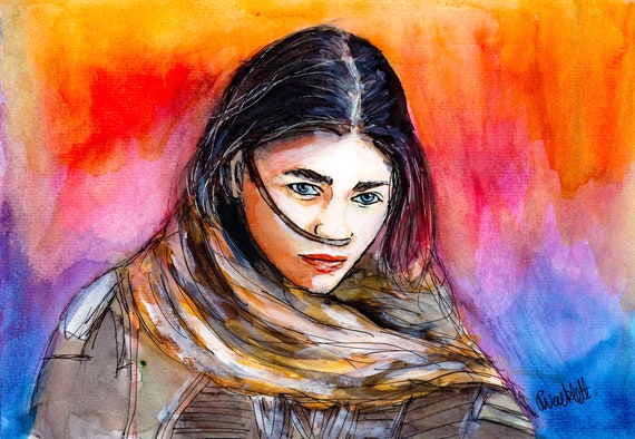 Dune Shani Zendaya Movie Poster Fan Art Watercolour Portrait | Etsy