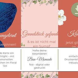 60 cartes humoristiques pour illustrer les étapes de construction ou d'achat d'une maison, à imprimer immédiatement | Floral | Construction | Étapes importantes | Souvenirs | Bohème | Album | Cartes photo