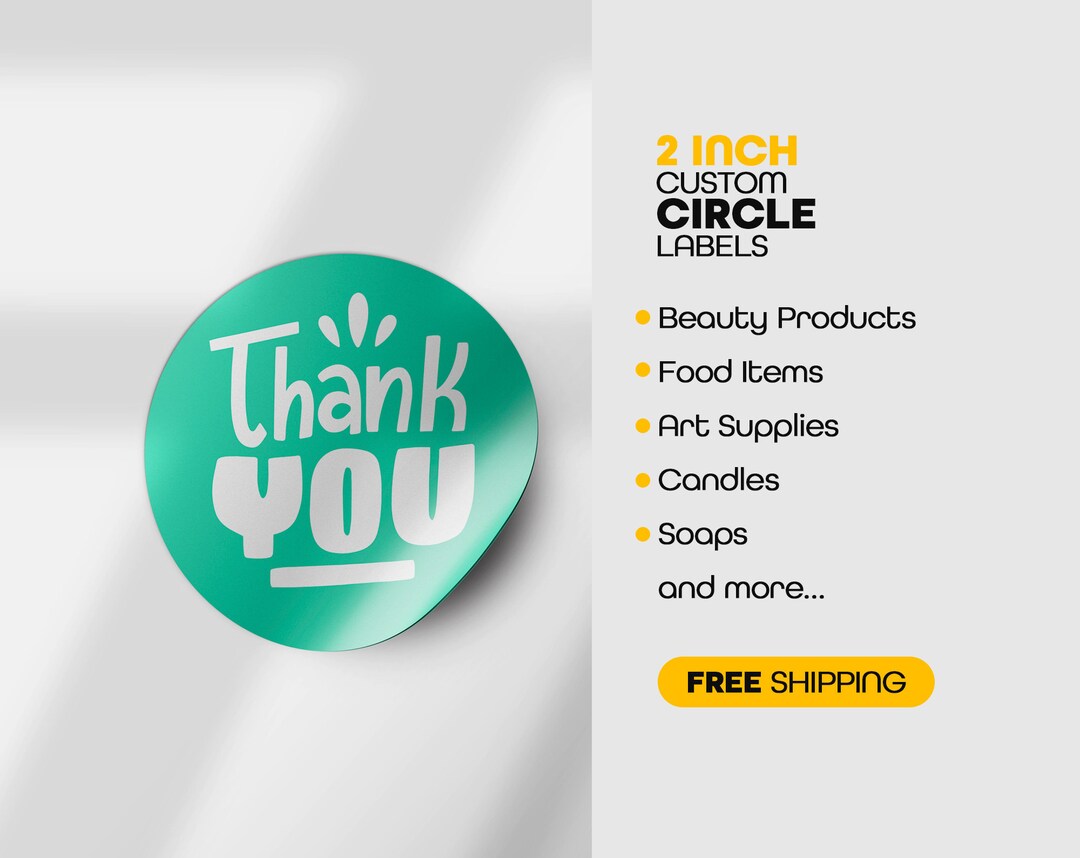Thank You Stickers, 500 PCS Rose Gold Foil Circle Labels, 2