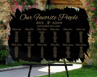 Custom Acrylic Wedding Seating Chart Sign: Elegant Reception Decor