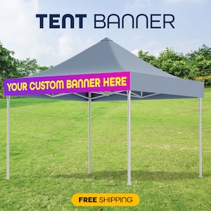 Custom Trade Show Vinyl Banner: Business Canopy Tent Sign (1x8 to 1x10 Sizes)