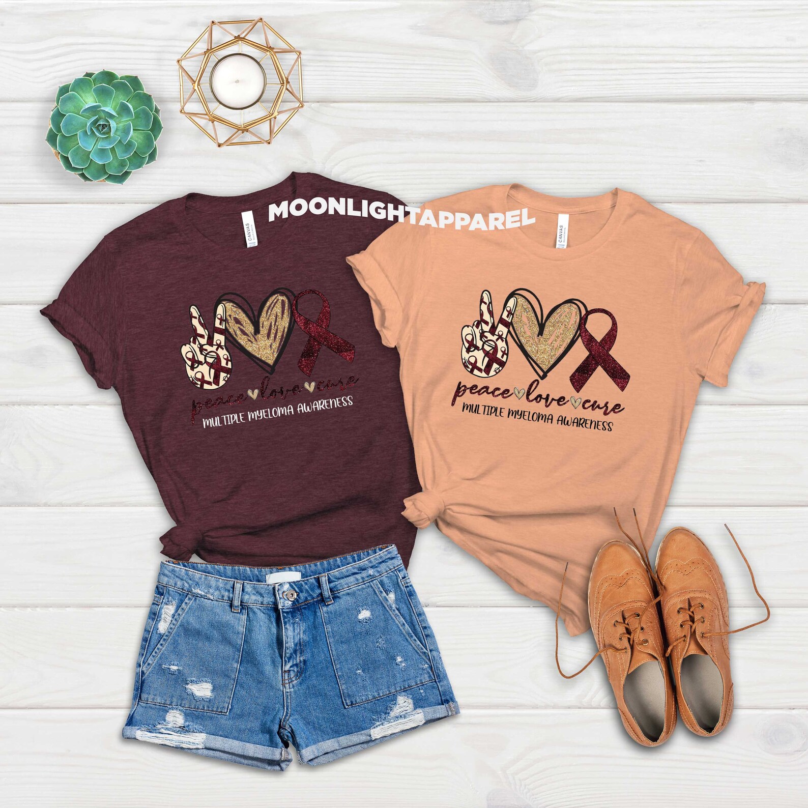 Peace Love Cure Tshirt Multiple Myeloma Cancer Shirt Etsy