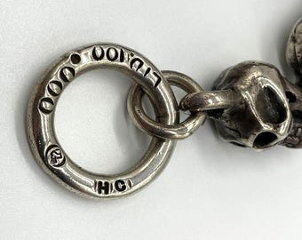 Travis Walker Double Cross 1999 Large 7 Skull Bracelet Sterling