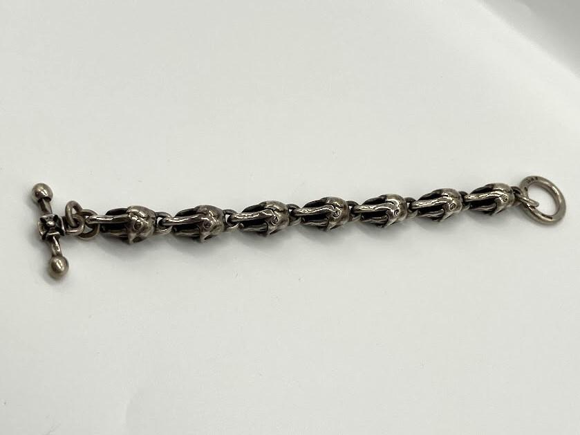 Travis Walker Double Cross 1999 Large 7 Skull Bracelet Sterling