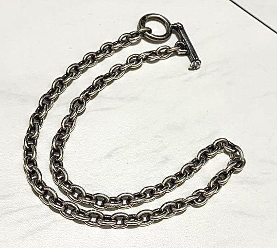 Gaboratory 6mm Chain & Quarter Skull T-bar Necklace 925 Sterling W