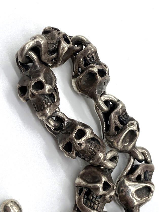 Travis Walker Double Cross 1999 Large 7 Skull Bracelet Sterling