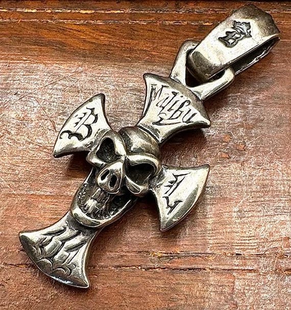 ビルウォールレザー BWL Skull and Crossbones BWL Bill Wall Leather Skull Cross MALIBU Heavy Pendant .925 32