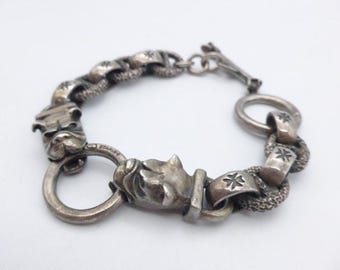 GABORATORY BRACELET With Skull Heads and Bull Dogs - Etsy