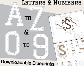 4ft Build Marquee Letters (A-Z & 0-9) DIY Wood Working Plans Digital Download - Includes Mosaic Files, Build Plans, SVG Files, DXF, and More