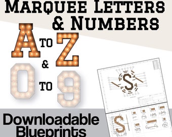 3ft Build Marquee Letters (A-Z & 0-9) DIY Wood Working Plans Digital Download - Include Mosaic Files / SVG / Adobe Illustrator And More!
