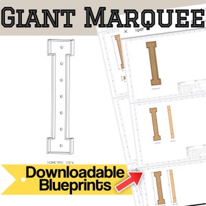 4 pies - Letra I - Construir planos y planos - Plantilla digital para letras de marquesina de madera/plástico/MDF - Construya sus propias letras de marquesina gigantes