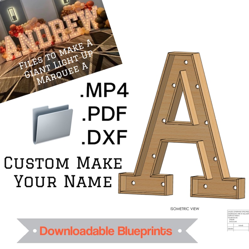 3ft Letter A Marquee Build Plans Digital Template For Etsy Ireland