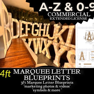 Letra/número de letreiro de 4 pés - PACOTE COMERCIAL COMPLETO | A-Z, 0-9 e símbolo | Licença Ext | Pacote de Marketing | Arquivos de Usinagem | Mosaicos