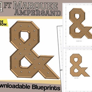 Versión de 4 pies de ancho - Marquesina y símbolo - Planos y diseños de construcción - SVG / DXF / PDF / Illustrator - Medidas y planos completos