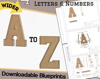 4ft Build Marquee Letters (A-Z) Extra Wide Version - DIY Wood Working Plans Digital Download - Include Mosaic Files / SVG And More!